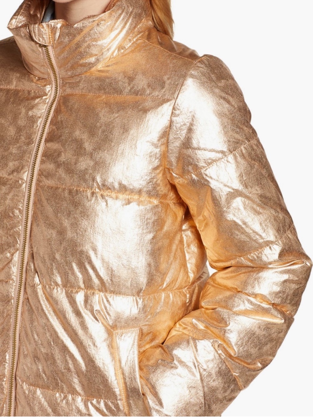 J. Crew Metallic Puffer Jacket with PrimaLoft - Picture 3 of 6